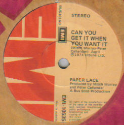 Paper Lace : The Night Chicago Died (7", Single)
