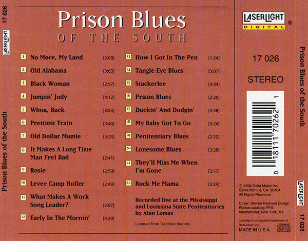 Various : Prison Blues Of The South (CD, RE)