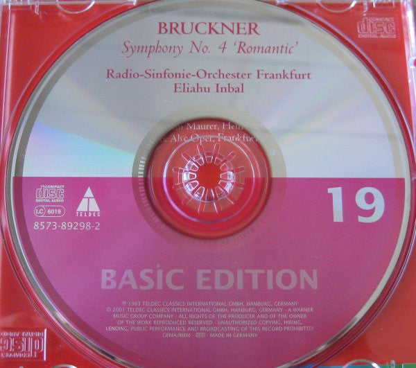 Bruckner* / Radio-Sinfonie-Orchester Frankfurt / Eliahu Inbal : Symphony No.4 "Romantic" (CD, Album)