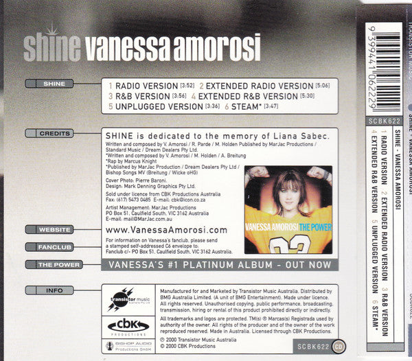 Vanessa Amorosi : Shine (CD, Single)