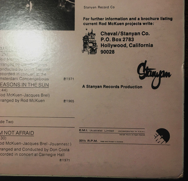 Rod McKuen : Seasons In The Sun (Rod Mckuen Sings The McKuen/Brel Songbook) (LP, Comp)