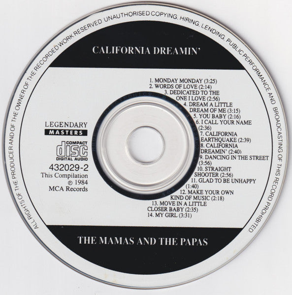 The Mamas & The Papas : California Dreamin' (CD, Comp, RE)