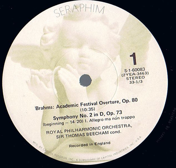 Brahms* / Sir Thomas Beecham, Royal Philharmonic Orchestra : Symphony No. 2 In D / Academic Festival Overture (LP)