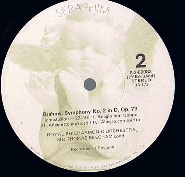 Brahms* / Sir Thomas Beecham, Royal Philharmonic Orchestra : Symphony No. 2 In D / Academic Festival Overture (LP)