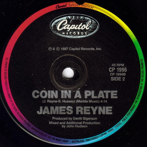 James Reyne : Hammerhead (7", Single)