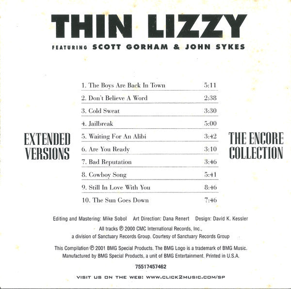 Thin Lizzy Featuring  Scott Gorham & John Sykes : Extended Versions: The Encore Collection (CD, Album)