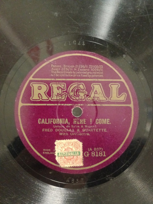 Fred Douglas : I'm Going South / California, Here I Come (Shellac, 10", RP)