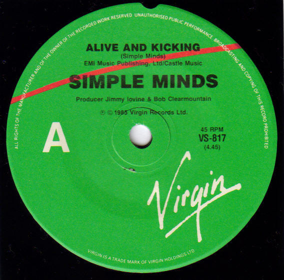 Simple Minds : Alive And Kicking (7", Single)