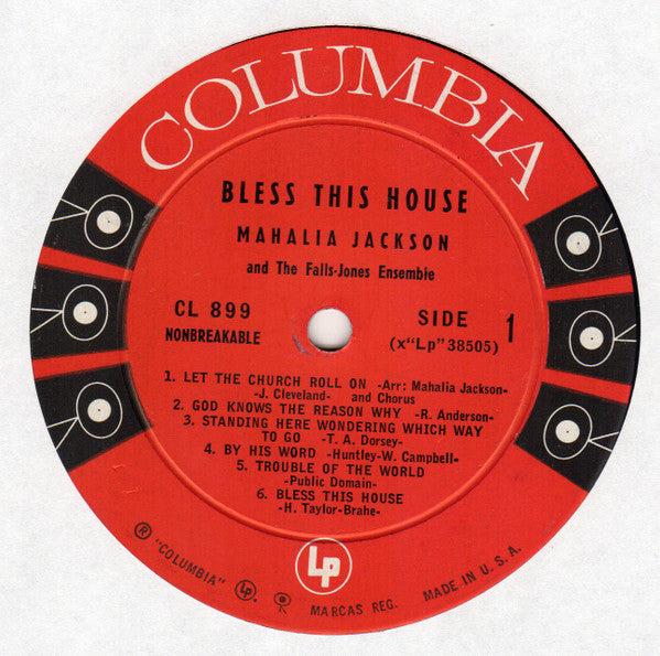 Mahalia Jackson And The Falls-Jones Ensemble : Bless This House (LP, Album, Mono)
