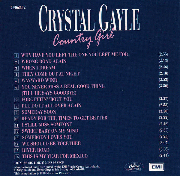 Crystal Gayle : Country Girl (CD, Comp, RE)