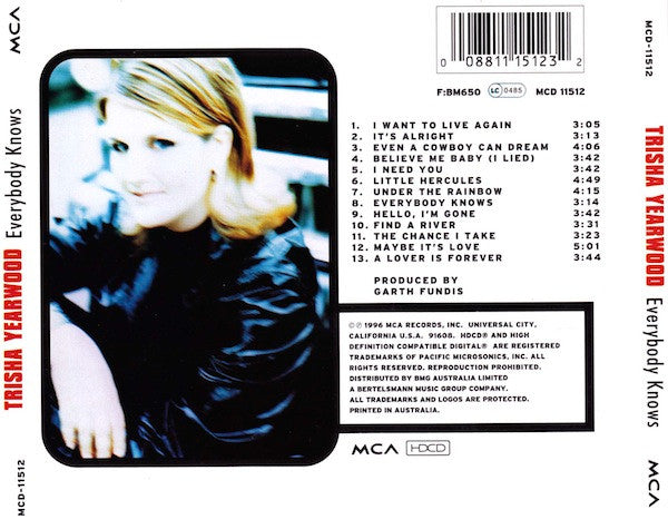 Trisha Yearwood : Everybody Knows (HDCD, Album)