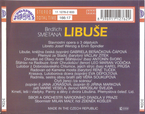 Bedřich Smetana, Gabriela Beňačková, Orchestr Národního Divadla, Sbor Národního Divadla, Zdeněk Košler : Libuše (3xCD)