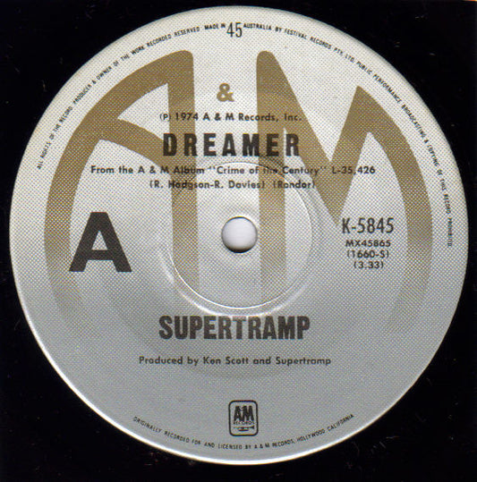 Supertramp : Dreamer (7", Single)