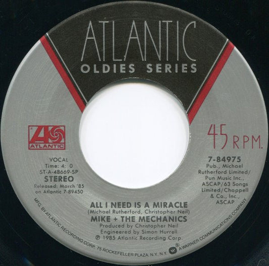 Mike + The Mechanics* : All I Need Is A Miracle / Silent Running (7", Single, Spe)
