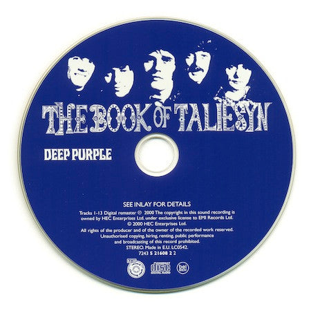 Deep Purple : The Book Of Taliesyn (CD, Album, RE, RM, EMI)