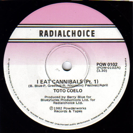 Toto Coelo : I Eat Cannibals (7", Single)