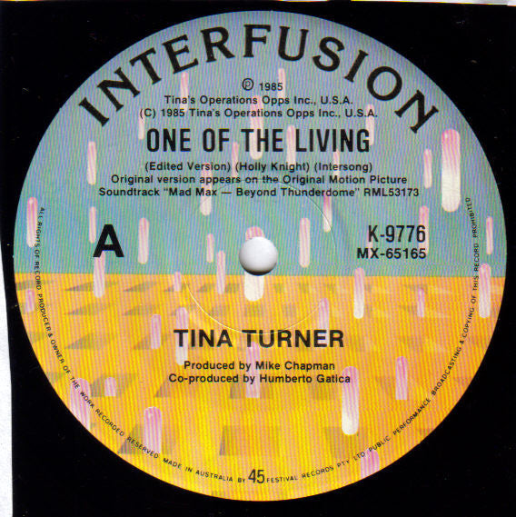 Tina Turner : One Of The Living (7", Single)