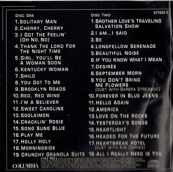 Neil Diamond : The Greatest Hits 1966-1992 (2xCD, Comp, RE)