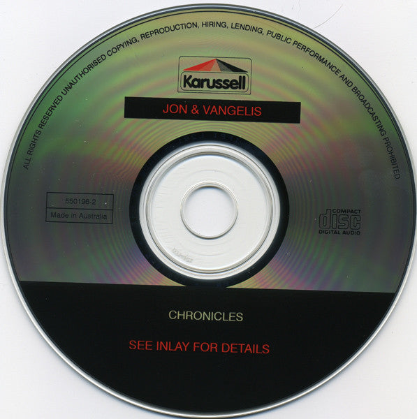 Jon & Vangelis : Chronicles (CD, Comp)