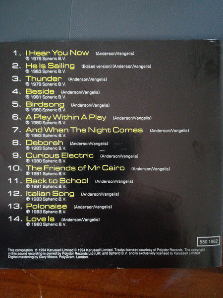 Jon & Vangelis : Chronicles (CD, Comp)