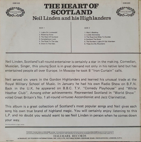 Neil Linden And His Highlanders* : The Heart Of Scotland (LP, Album)