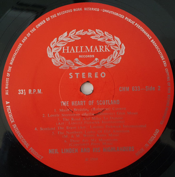 Neil Linden And His Highlanders* : The Heart Of Scotland (LP, Album)