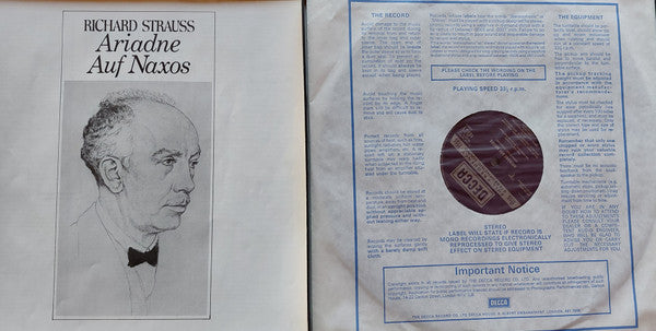 Tatiana Troyanos, Edita Gruberova, Walter Berry, Heinz Zednik, René Kollo, Leontyne Price, Georg Solti, London Philharmonic Orchestra : Ariadne Auf Naxos (3xLP, RE + Box)