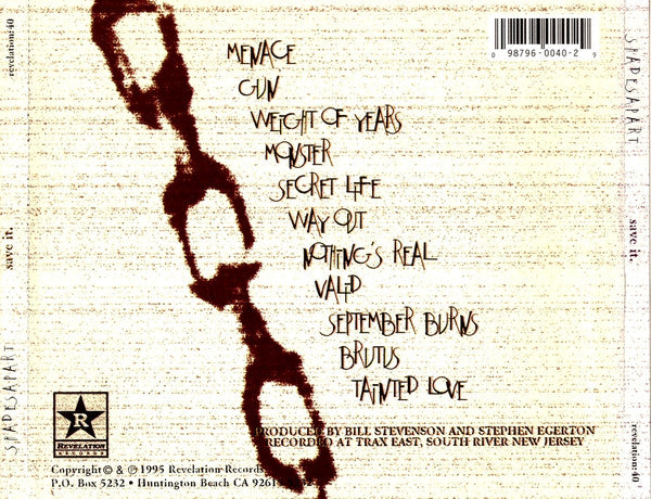 Shades Apart : Save It. (CD, Album)
