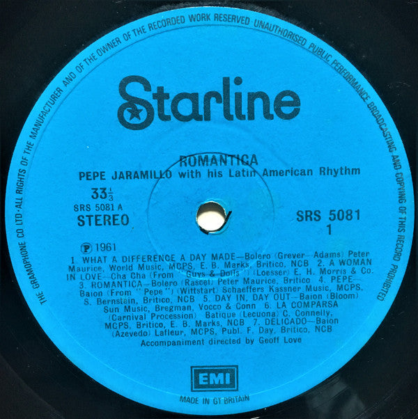 Pepe Jaramillo With His Latin-American Rhythm* : Romantica (LP, RE)