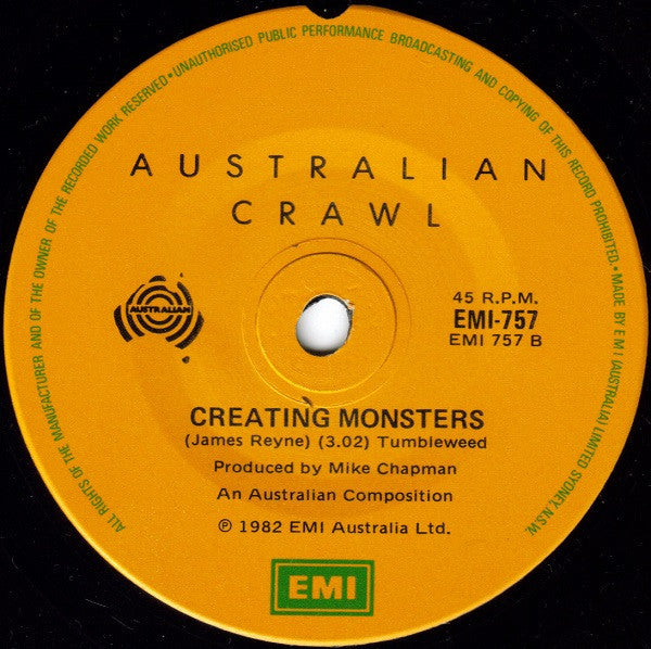 Australian Crawl : Shut Down (7", Single)