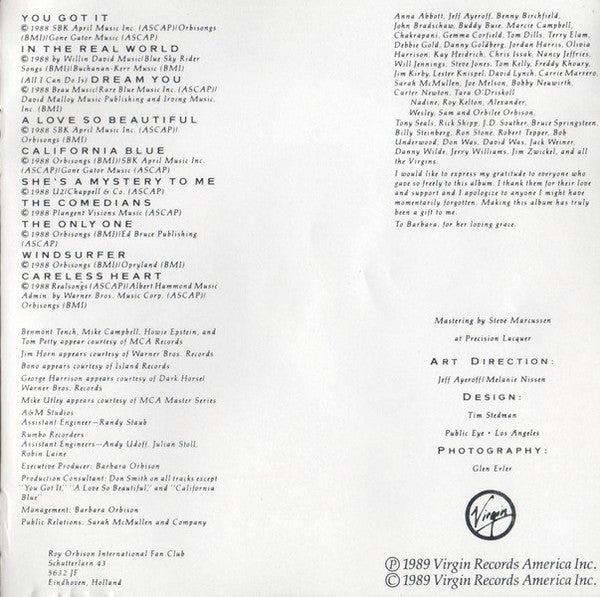 Roy Orbison : Mystery Girl (CD, Album)