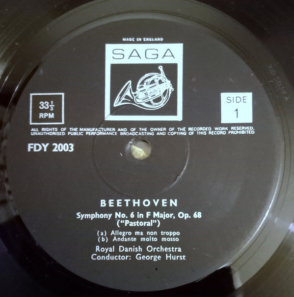 Ludwig Van Beethoven / Det Kongelige Kapel, George Hurst : The Pastoral Symphony - No. 6 In F Major Opus 68 (LP)