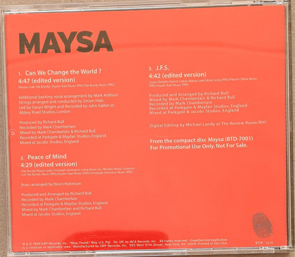 Maysa* : Album Sampler (CD, Promo, Smplr)