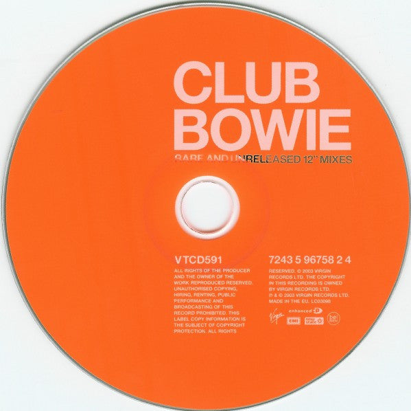 Bowie* : Club Bowie (Rare And Unreleased 12" Mixes) (CD, Comp, Enh)