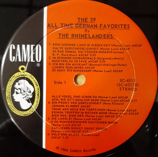 The Rhinelanders : The 39 All Time German Favorites (LP, Album)