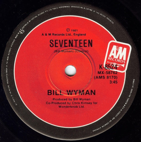 Bill Wyman : Come Back Suzanne (7", Single)