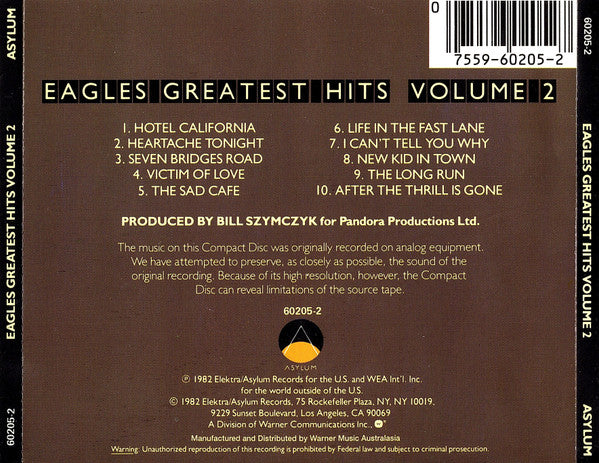 Eagles : Eagles Greatest Hits Volume 2 (CD, Comp)
