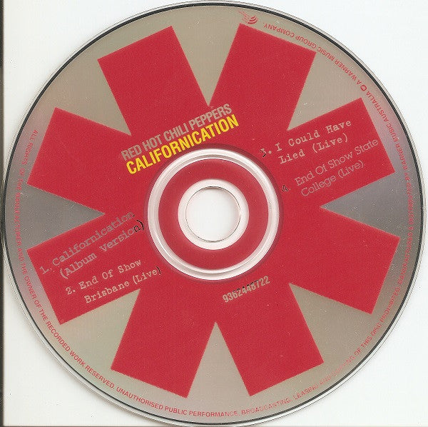 Red Hot Chili Peppers : Californication (CD, Single, Ltd)