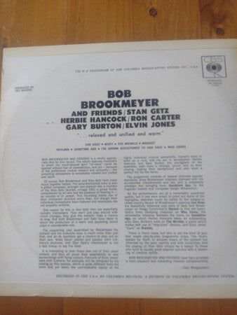 Bob Brookmeyer, Stan Getz, Herbie Hancock, Gary Burton, Elvin Jones, Ron Carter : Bob Brookmeyer And Friends (LP, Album, Mono)