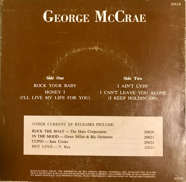 George McCrae : Rock Your Baby (7", EP)