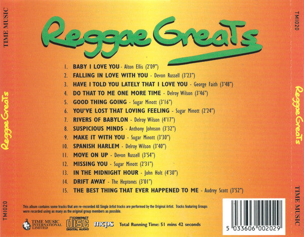 Various : Reggae Greats (CD, Comp)