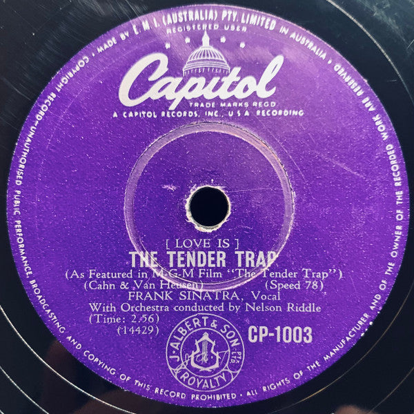 Frank Sinatra : (Love Is) The Tender Trap  / Weep They Will (Shellac, 10", RP)