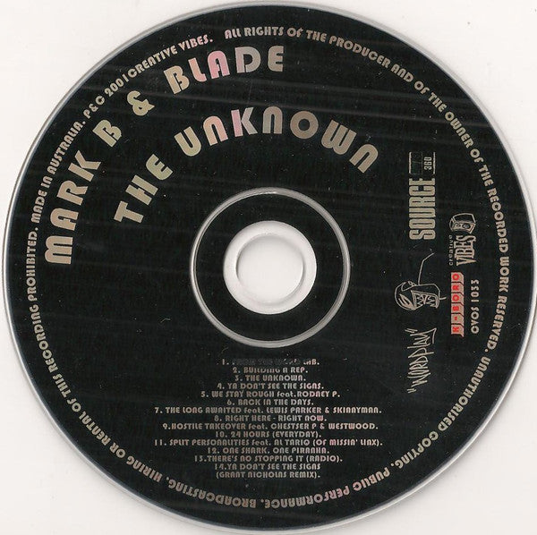 Mark B & Blade : The Unknown (CD, Album)