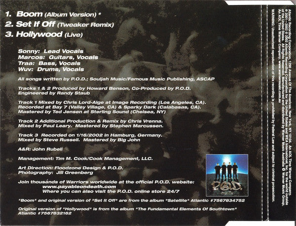 P.O.D. : Boom (CD, Single)