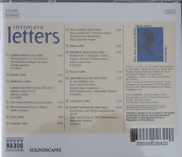 Various : Intimate Letters (CD, Comp, Promo)