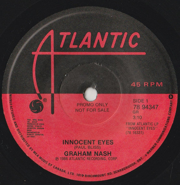 Graham Nash : Innocent Eyes (7", Single, Promo)
