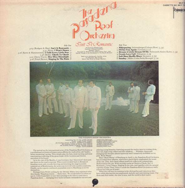 The Pasadena Roof Orchestra : Isn't It Romantic (LP, Album)