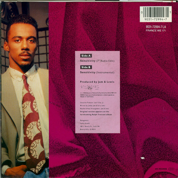 Ralph Tresvant : Sensitivity (7", Single)