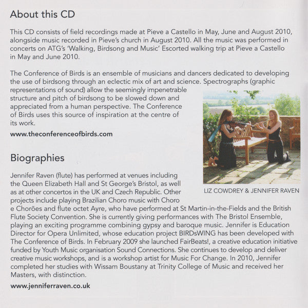 The Conference Of Birds : Birdsong & Music Recorded At Pieve A Castello (CD)