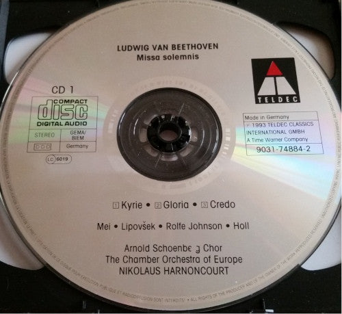 Ludwig van Beethoven - Eva Mei • Marjana Lipovšek • Anthony Rolfe Johnson • Robert Holl • Arnold Schoenberg Chor, The Chamber Orchestra Of Europe, Nikolaus Harnoncourt : Missa Solemnis (2xCD, RE)